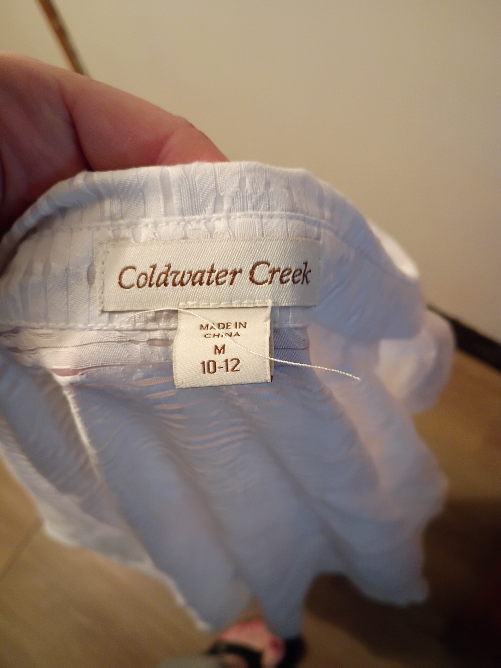 Coldwater Creek Ivory Textured Button-Down Shirt - Picture 6 of 6